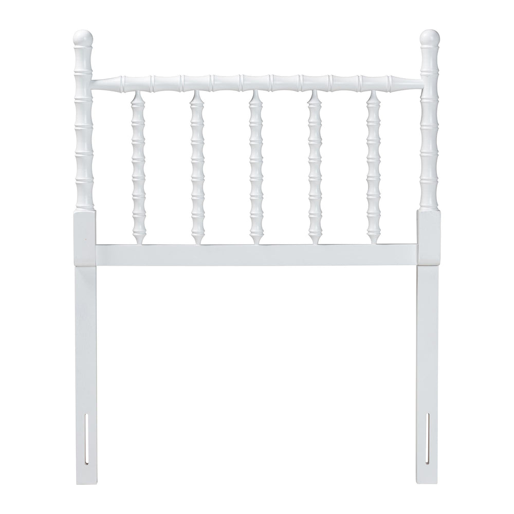 Baxton Studio Baxton Studio Edaline Solid Wood Spindle Headboard Bohemian Bedroom Bamboo Panel MG9822-White-Twin-Headboard