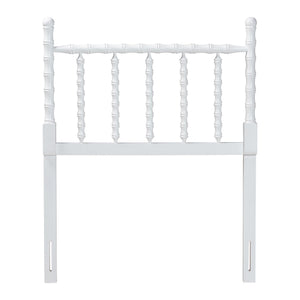 Baxton Studio Baxton Studio Edaline Solid Wood Spindle Headboard Bohemian Bedroom Bamboo Panel MG9822-White-Twin-Headboard