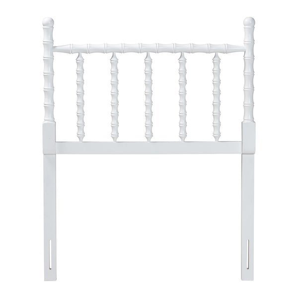Baxton Studio Baxton Studio Edaline Solid Wood Spindle Headboard Bohemian Bedroom Bamboo Panel MG9822-White-Twin-Headboard