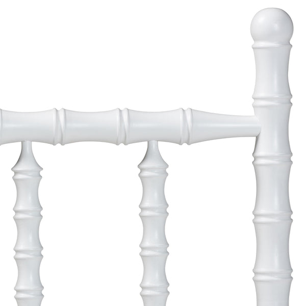 Baxton Studio Baxton Studio Edaline Solid Wood Spindle Headboard Bohemian Bedroom Bamboo Panel MG9822-White-Twin-Headboard