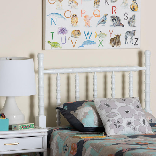 Baxton Studio Baxton Studio Edaline Solid Wood Spindle Headboard Bohemian Bedroom Bamboo Panel MG9822-White-Twin-Headboard