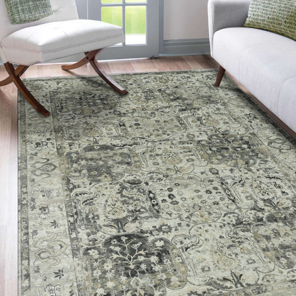 Amer Rugs Morgan Traditional Hand-knotted Area Rug – Luxurious Handcrafted Wool And Silk For Timeless Elegance Pearl Wool, Raw Handspun Silk Mgn10810