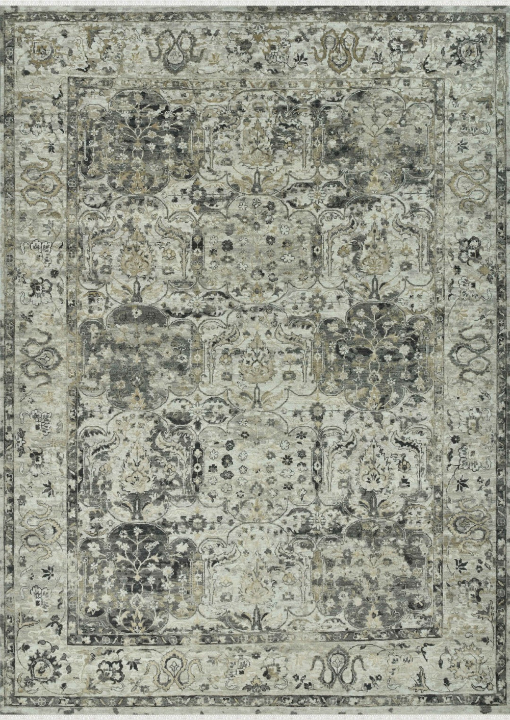 Amer Rugs Morgan Traditional Hand-knotted Area Rug – Luxurious Handcrafted Wool And Silk For Timeless Elegance Pearl Wool, Raw Handspun Silk Mgn10810