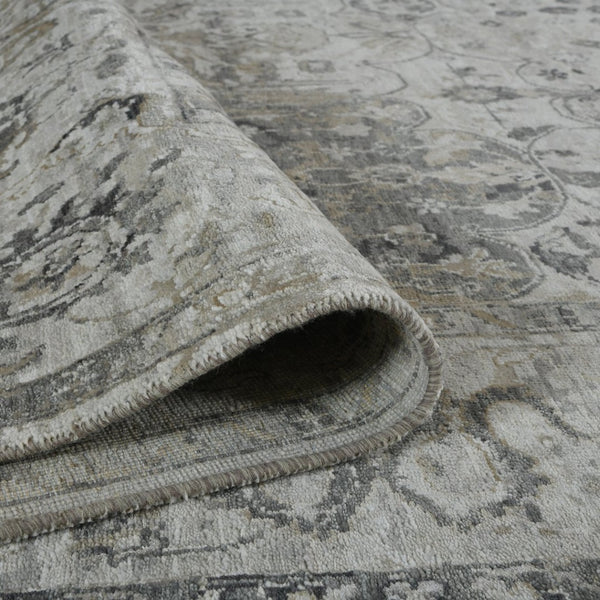 Amer Rugs Morgan Traditional Hand-knotted Area Rug – Luxurious Handcrafted Wool And Silk For Timeless Elegance Pearl Wool, Raw Handspun Silk Mgn10810