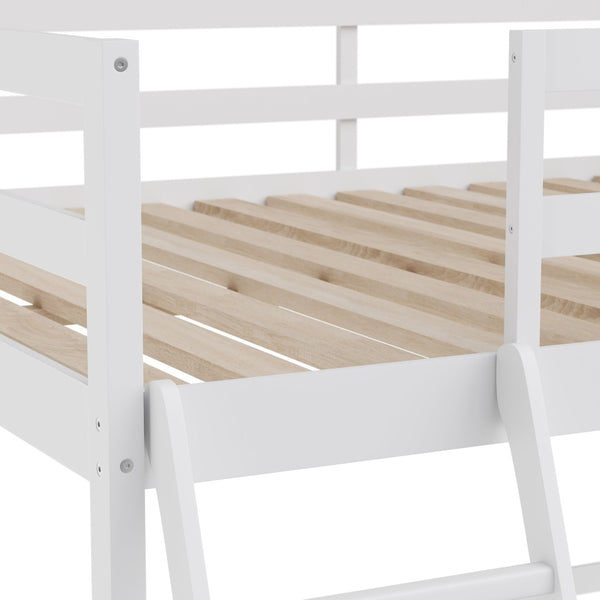 English Elm Riley Loft Bed Frame with Integrated Desk, Stylish Space-Saving Design for Kids and Teens' Rooms White Twin MH-LBD5-WH-T-GG