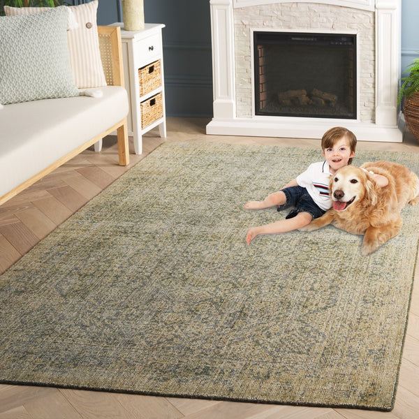 Safavieh Maharaja Transitional Hand Loomed Runner Rug - Timeless Elegance For Your Home Decor And Style Green 80% Wool,20% Cotton Mhj301y-5