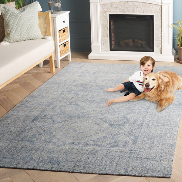 Safavieh Maharaja Hand-loomed Runner Rug - Timeless Elegance With Botanical Motifs For Any Home Decor Style Blue 80% Wool,20% Cotton Mhj302m-5