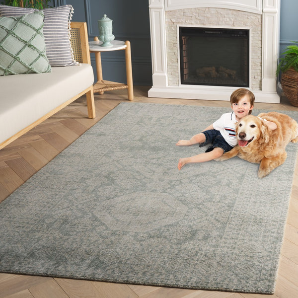 Safavieh Maharaja Exquisite Hand-loomed Area Rug For Elegant Living Spaces – Durable, Transitional Design Sage ,Green 80% Wool,20% Cotton Mhj302w-6