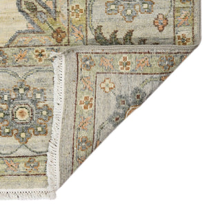 Amer Rugs Milano Classic Medallion Hand-knotted Area Rug In Luxurious New Zealand Wool For Elegant Décor Stone White Wool Mil100912