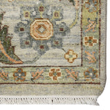 AMER Rugs Milano Caly MIL-10 Hand-Knotted Handmade Raw Handspun New Zealand Wool Traditional Medallion Rug Stone White 10' x 14'