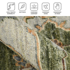 Amer Rugs Milano Classic Medallion Hand-knotted Area Rug In Luxurious New Zealand Wool For Elegant Décor Stone White Wool Mil100912