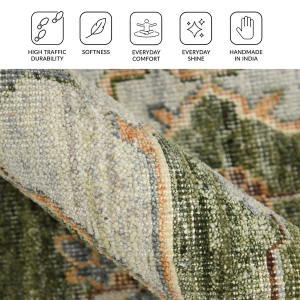 Amer Rugs Milano Classic Medallion Hand-knotted Area Rug In Luxurious New Zealand Wool For Elegant Décor Stone White Wool Mil100912