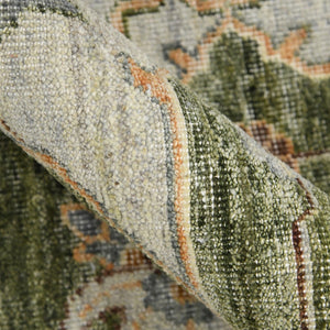 AMER Rugs Milano Caly MIL-10 Hand-Knotted Handmade Raw Handspun New Zealand Wool Traditional Medallion Rug Stone White 10' x 14'