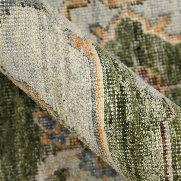 AMER Rugs Milano Caly MIL-10 Hand-Knotted Handmade Raw Handspun New Zealand Wool Traditional Medallion Rug Stone White 10' x 14'