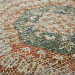 Amer Rugs Milano Classic Medallion Hand-knotted Area Rug In Luxurious New Zealand Wool For Elegant Décor Baby Blue,Carrot Wool Mil120912