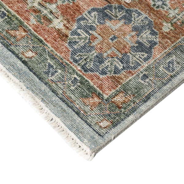 Amer Rugs Milano Classic Medallion Hand-knotted Area Rug In Luxurious New Zealand Wool For Elegant Décor Baby Blue,Carrot Wool Mil120912