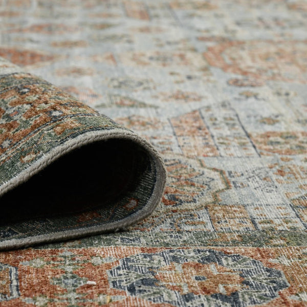 Amer Rugs Milano Classic Medallion Hand-knotted Area Rug In Luxurious New Zealand Wool For Elegant Décor Baby Blue,Carrot Wool Mil120912