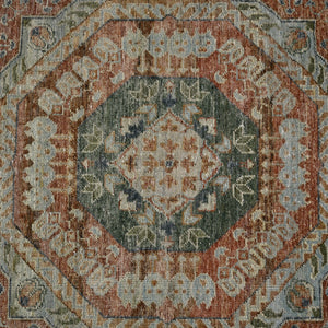 AMER Rugs Milano Drev MIL-12 Hand-Knotted Handmade Raw Handspun New Zealand Wool Traditional Medallion Rug Baby Blue 10' x 14'