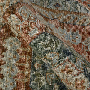 AMER Rugs Milano Drev MIL-12 Hand-Knotted Handmade Raw Handspun New Zealand Wool Traditional Medallion Rug Baby Blue 10' x 14'