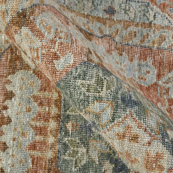 Amer Rugs Milano Classic Medallion Hand-knotted Area Rug In Luxurious New Zealand Wool For Elegant Décor Baby Blue,Carrot Wool Mil120912