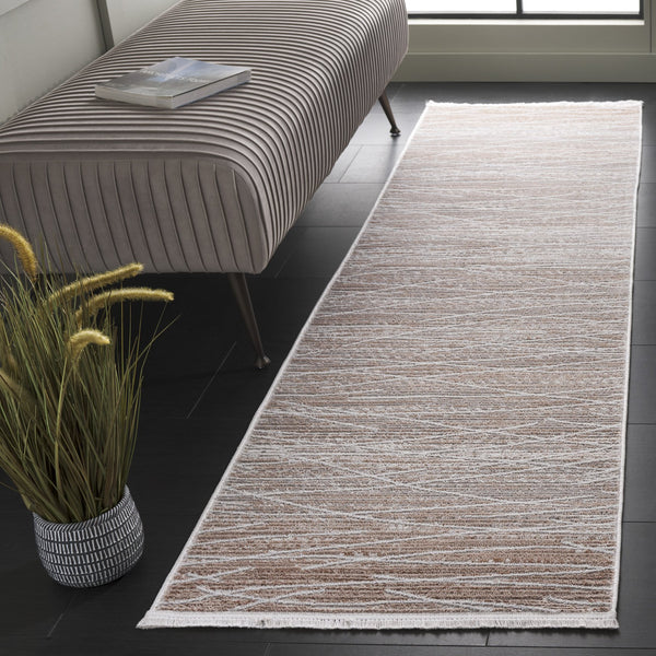 Safavieh Mila Modern Runner Rug - Timeless Beige And Grey Elegance For Hallways, Entrances, And More! Beige ,Grey Polyester Mil222b-5