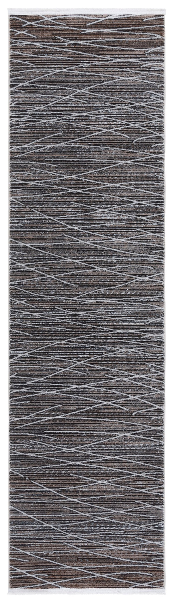 Safavieh Mila Modern Runner Rug - Elegant Turkish Design For Hallways, Soft Touch, Chic Home Decor Accent Beige ,Ivory Black Polyester Mil222c-28
