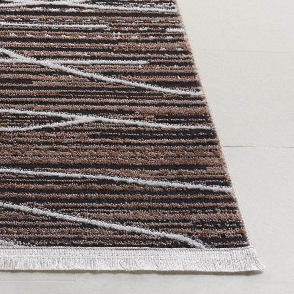 Safavieh Mila Modern Runner Rug - Elegant Turkish Design For Hallways, Soft Touch, Chic Home Decor Accent Beige ,Ivory Black Polyester Mil222c-5