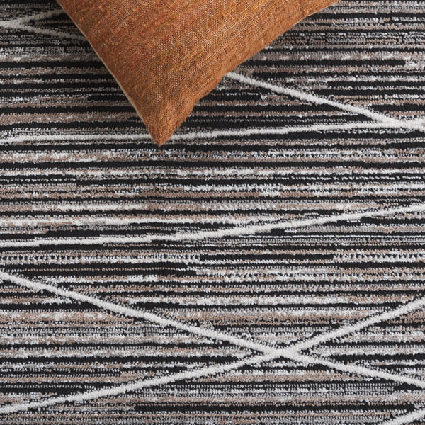 Safavieh Mila Modern Area Rug - Elegant Power Loomed Design For Living Room, Bedroom, Or Office Decor Beige ,Ivory Black Polyester Mil222c-9