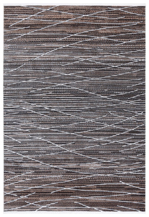 Safavieh Mila Modern Area Rug - Elegant Power Loomed Design For Living Room, Bedroom, Or Office Decor Beige ,Ivory Black Polyester Mil222c-9