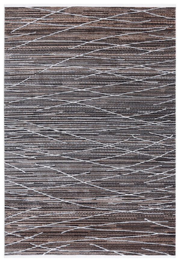Safavieh Mila Modern Area Rug - Elegant Power Loomed Design For Living Room, Bedroom, Or Office Decor Beige ,Ivory Black Polyester Mil222c-9