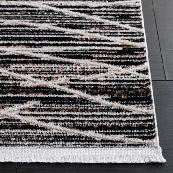 Safavieh Mila Modern Runner Rug - Elegant Turkish Design For Hallways, Soft Touch, Chic Home Decor Accent Black ,Beige Ivory Polyester Mil222z-5