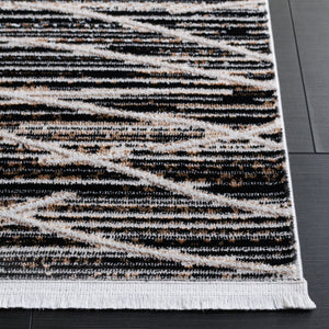 Safavieh Mila Modern Area Rug - Elegant Power Loomed Design For Living Room, Bedroom, Or Office Decor Black ,Beige Ivory Polyester Mil222z-9