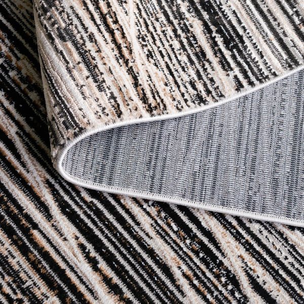 Safavieh Mila Modern Area Rug - Elegant Power Loomed Design For Living Room, Bedroom, Or Office Decor Black ,Beige Ivory Polyester Mil222z-9