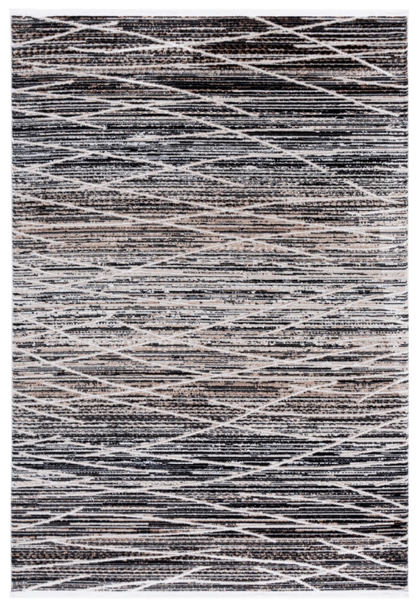Safavieh Mila Modern Area Rug - Elegant Power Loomed Design For Living Room, Bedroom, Or Office Decor Black ,Beige Ivory Polyester Mil222z-9