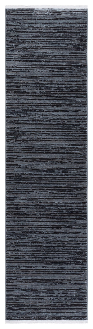 Safavieh Mila Modern Runner Rug - Stylish Power Loomed Polyester Design For Elegant Home Decor Upgrade Light Blue ,Black Polyester Mil224l-28