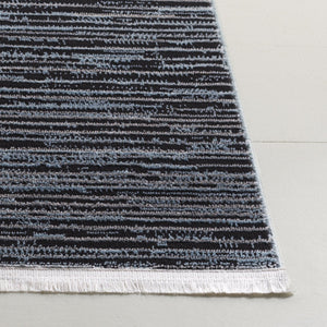 Safavieh Mila Modern Runner Rug - Stylish Power Loomed Polyester Design For Elegant Home Decor Upgrade Light Blue ,Black Polyester Mil224l-5