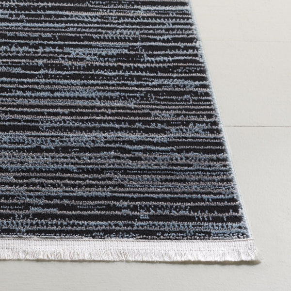 Safavieh Mila Modern Runner Rug - Stylish Power Loomed Polyester Design For Elegant Home Decor Upgrade Light Blue ,Black Polyester Mil224l-5