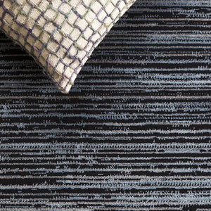 Safavieh Mila Modern Runner Rug - Stylish Power Loomed Polyester Design For Elegant Home Decor Upgrade Light Blue ,Black Polyester Mil224l-5