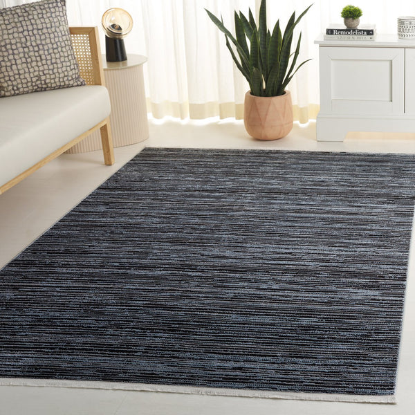 Safavieh Mila Modern Runner Rug - Stylish Power Loomed Polyester Design For Elegant Home Decor Upgrade Light Blue ,Black Polyester Mil224l-5