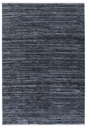Safavieh Mila Modern Runner Rug - Stylish Power Loomed Polyester Design For Elegant Home Decor Upgrade Light Blue ,Black Polyester Mil224l-5