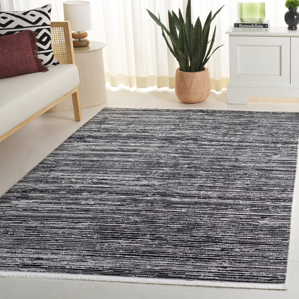 Safavieh Mila Modern Runner Rug - Stylish Power Loomed Polyester Design For Elegant Home Decor Upgrade Black ,Ivory Polyester Mil224z-5