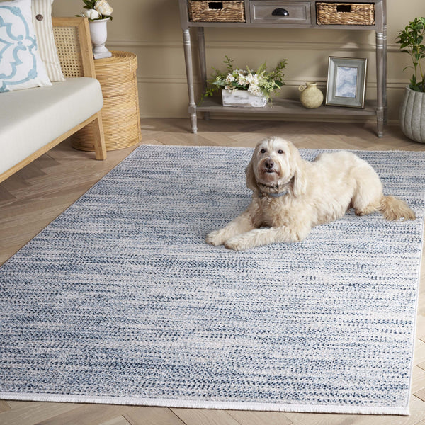 Safavieh Mila Modern Abstract Area Rug - Elegant Blue And Ivory Design For Luxurious Home Decor Comfort Blue ,Ivory Polyester Mil226m-9