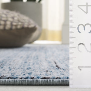 Safavieh Mila Modern Runner Rug - Elegant Power Loomed Polyester For High-traffic Areas In Your Home Decor Black ,Light Blue Polyester Mil226z-5