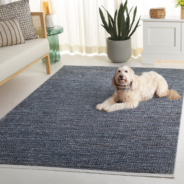 Safavieh Mila Modern Area Rug - Elegant Minimalist Design For Effortless Home Style And Comfort Black ,Light Blue Polyester Mil226z-9