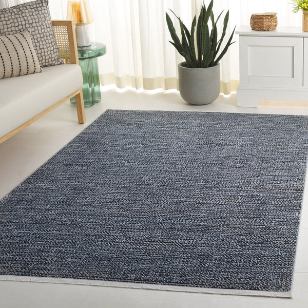 Safavieh Mila Modern Runner Rug - Elegant Power Loomed Polyester For High-traffic Areas In Your Home Decor Black ,Light Blue Polyester Mil226z-5