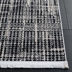 Safavieh Mila Modern Ivory And Black Runner Rug - Stylish Power Loomed Design For Hallway Elegance Ivory ,Black Polyester Mil228a-5