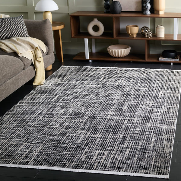 Safavieh Mila Modern Ivory And Black Area Rug - Soft, Durable Floor Accent For Stylish Home Décor Ivory ,Black Polyester Mil228a-8