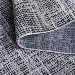 Safavieh Mila Modern Ivory And Black Runner Rug - Stylish Power Loomed Design For Hallway Elegance Light Grey ,Black Polyester Mil228f-5