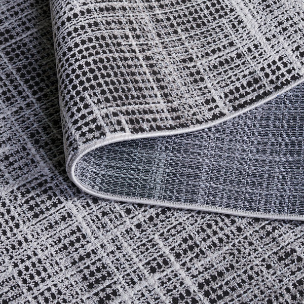 Safavieh Mila Modern Ivory And Black Runner Rug - Stylish Power Loomed Design For Hallway Elegance Light Grey ,Black Polyester Mil228f-5