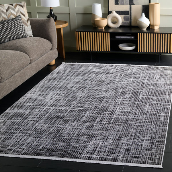 Safavieh Mila Modern Ivory And Black Area Rug - Soft, Durable Floor Accent For Stylish Home Décor Light Grey ,Black Polyester Mil228f-9